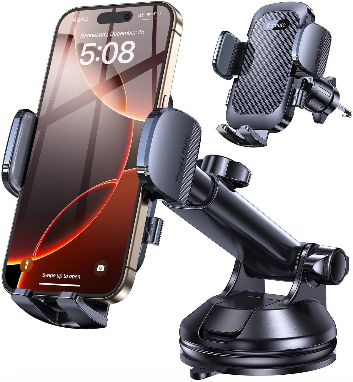 Phone Holders for Your Car Holder Mount【Super Suction】Cell Dark Black