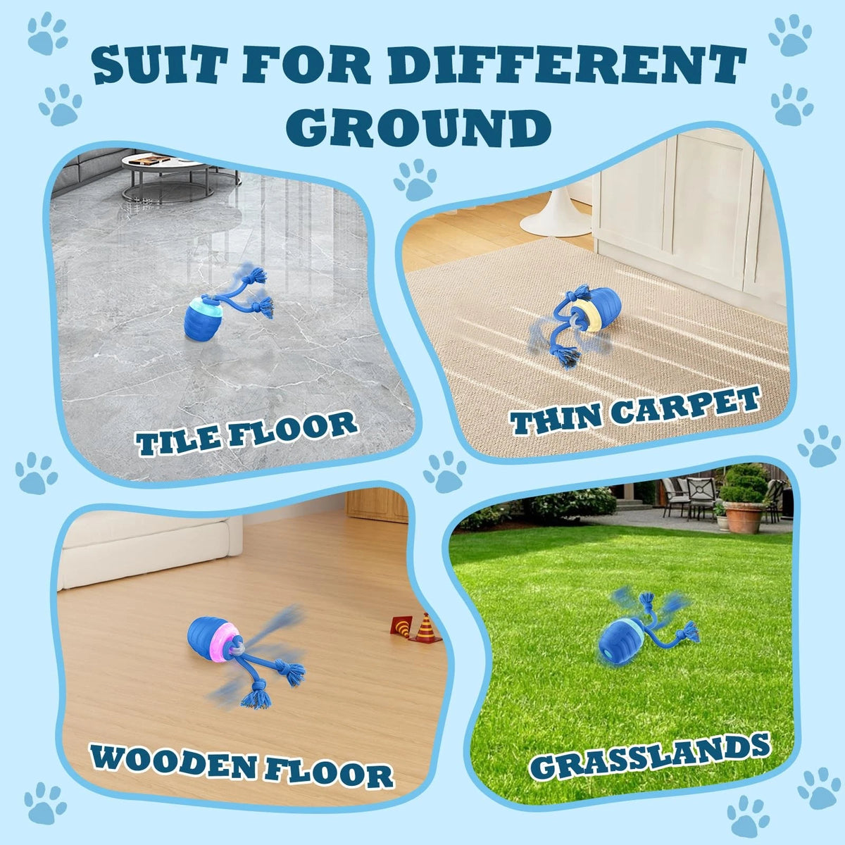 HVUATQ Interactive Dog Toys - 2026 Upgraded Motion Activated Balls for Blue
