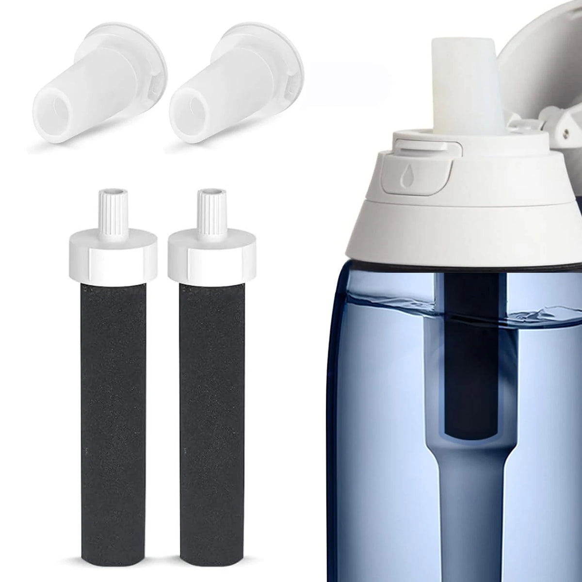 Oxyooh 2Pcs Brita Water Bottle Filter & Mouthpiece Replacement,...