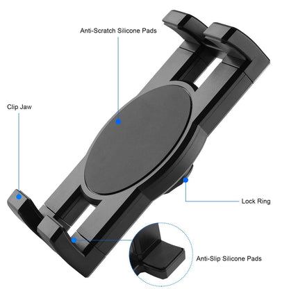 Tablet Holder Clamp Clip Mount Replacement with 17mm Ball Joint Socket Black