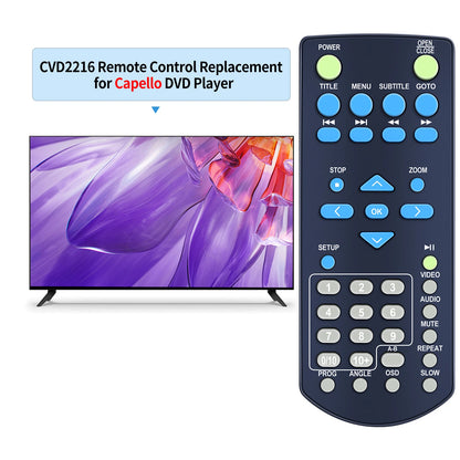 Remote Control For Capello Compact DVD Player CVD2216 CVD2216BLK -US Shipping