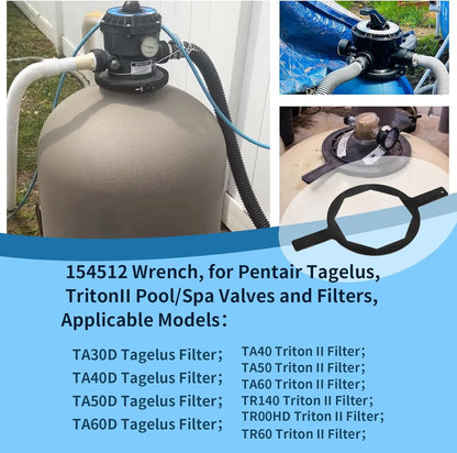 Ziyuan Metal 154512 Wrench 6 1/2" Across Flats Pool & Spa Sand Filter Black