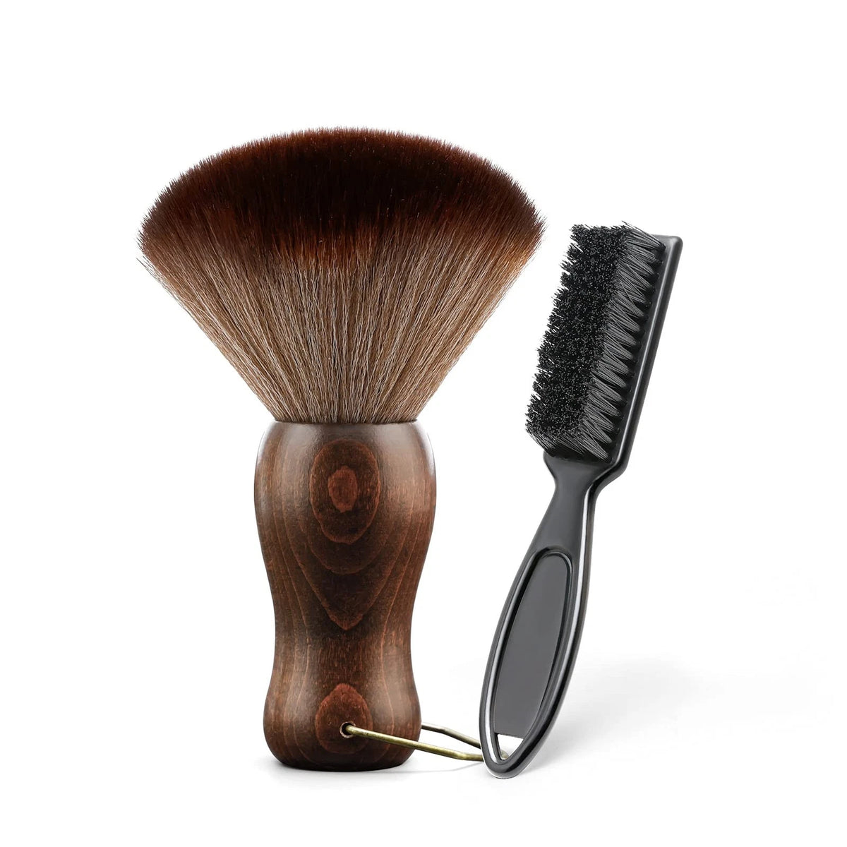 CGBARBER Barber Neck Duster Brush Wood Handle with brush+Black brush