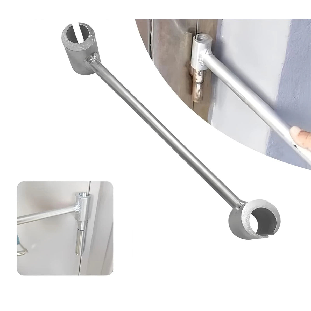 Hinge Wrench for Door Gap Adjustment Metal Silver Double-End 8-19mm Clean Room