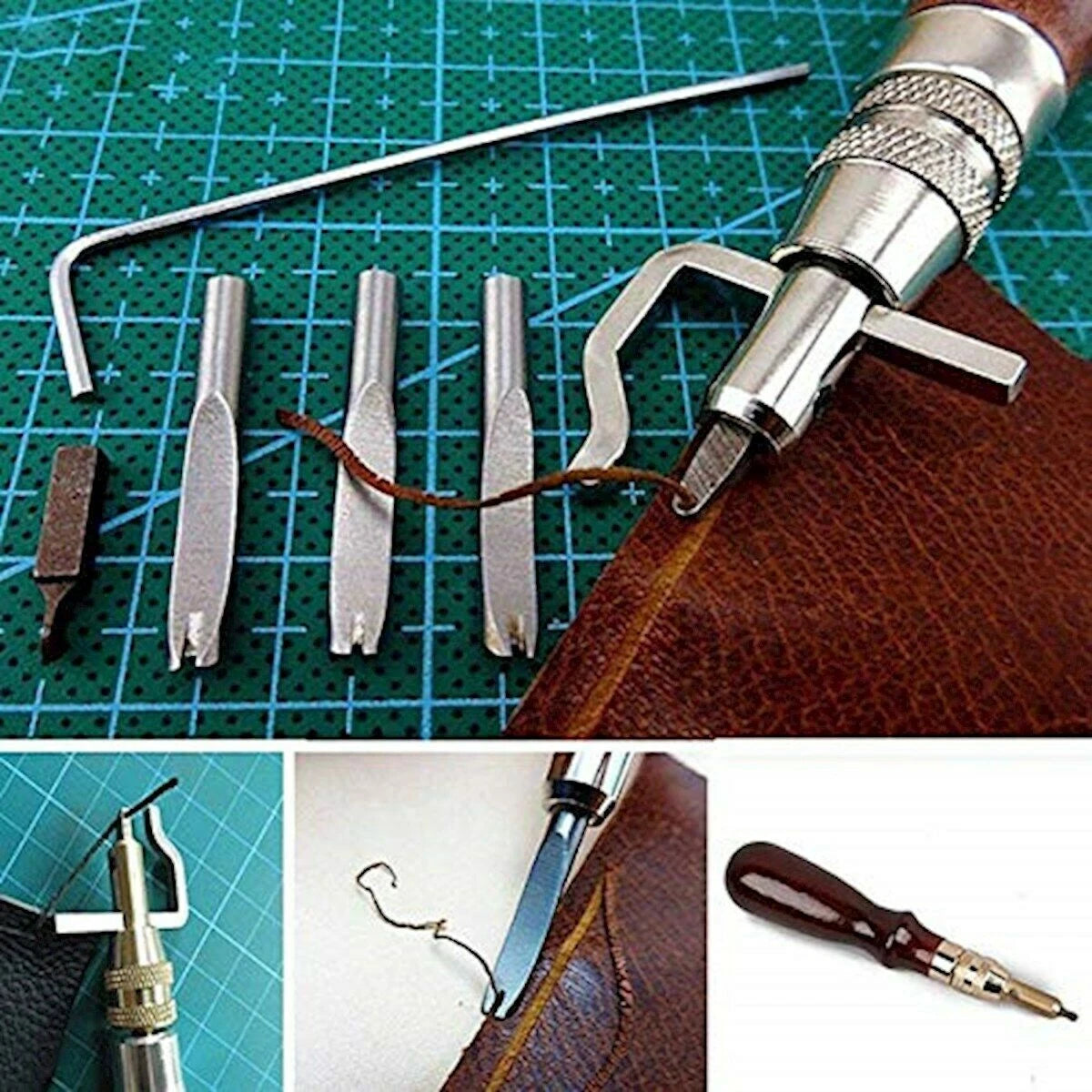 DIY Leathercraft Stitching Groover Skiving Edger Beveler Leather Working Tools E