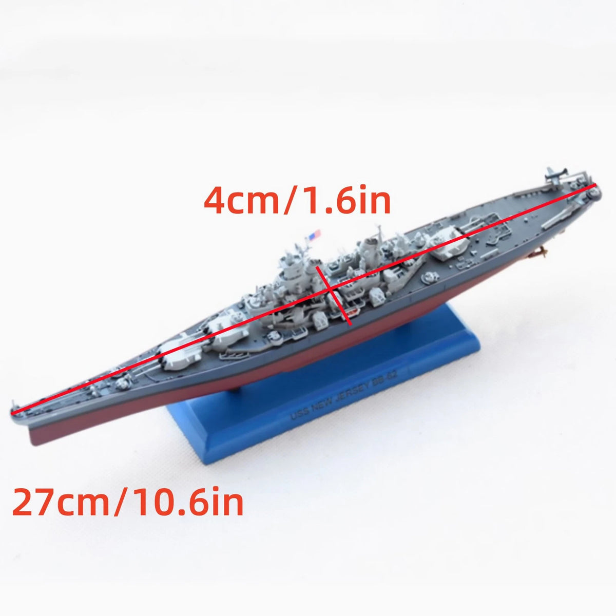 Alloy 1/1000 Scale WWII USS  Jersey BB-62 Battleship Model Gifts Collection