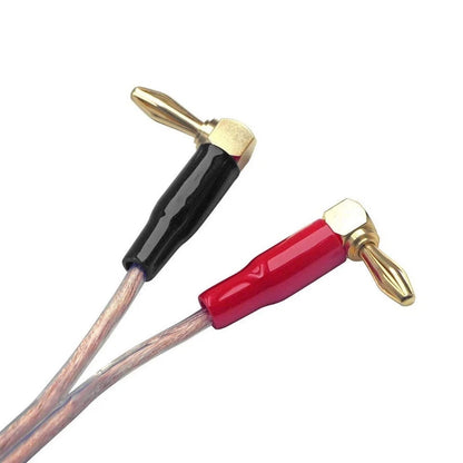 8x 90 Deg Banana Plugs Gold Plated Copper Dual Screw Solderless 10-18AWG Speaker