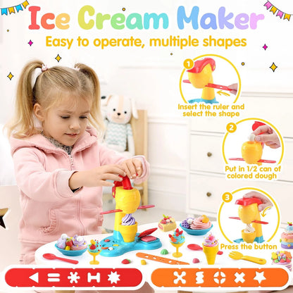 PLAY 2 in 1 Color Dough Kitchen Creations Set, Ice Medium, Yellowish Purple
