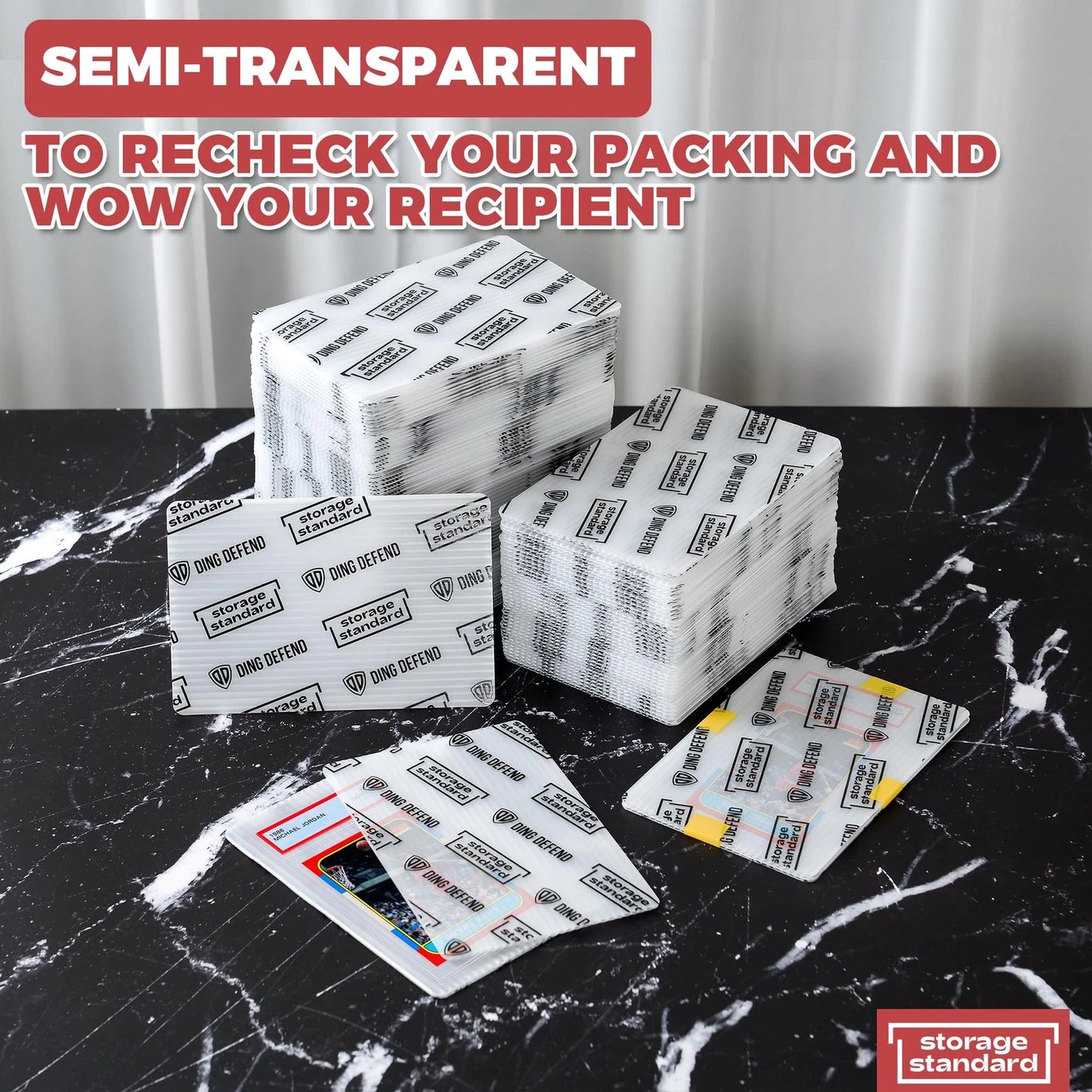 Card Protectors Trading Cards Shipping Supplies, 110-Pack Semi-transparent