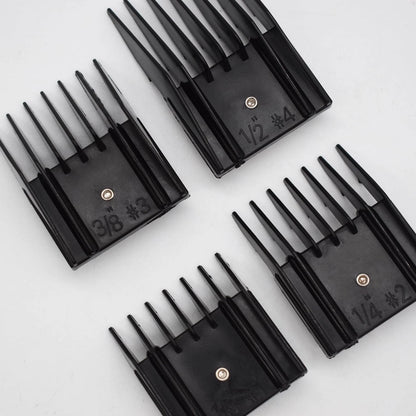 4 Pieces Professional A5-Style Animal Clipper Attachment Guard Guide Black