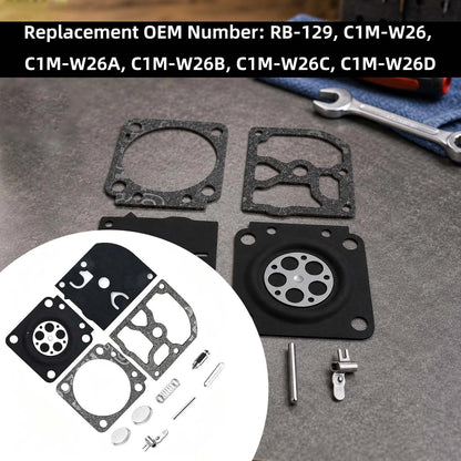 Carburetor Rebuild Repair Kit Fits Zama C1M-W26A/W26B/W26C RB-129 All Pieces