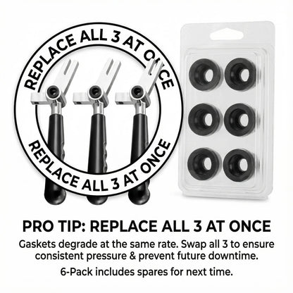 FixoTech 6 Pieces Black Rubber Handle Gaskets, Anti-Leak Seal small,