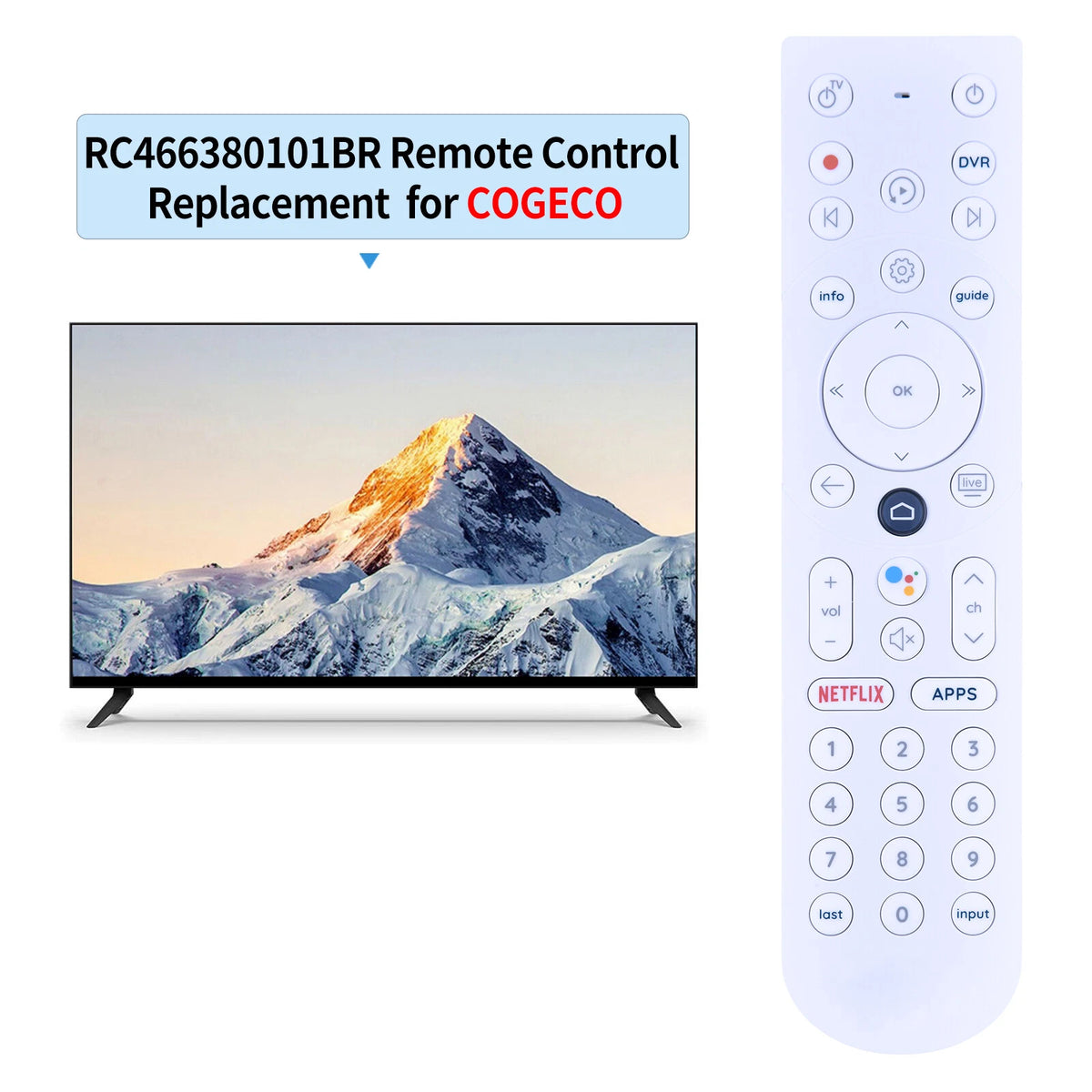 Voice Remote Control For Cogeco Epico 4K Cloud PVR HD Digital Intenet TV Box