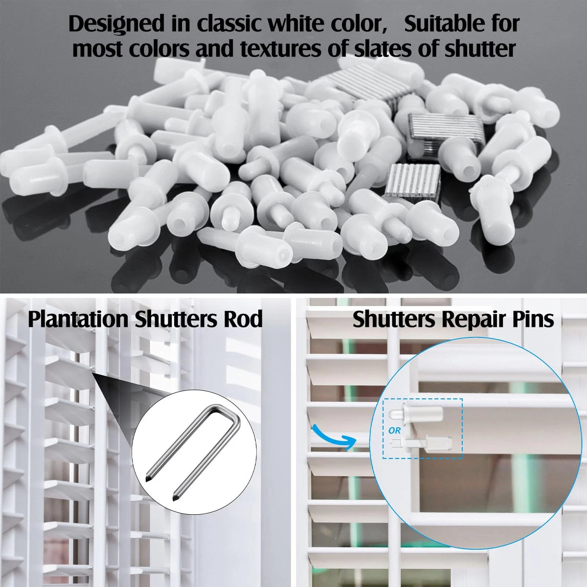 Jetec 125 Pieces Plantation Shutter Repair Kit Includes 85 Pcs Spring Loaded...