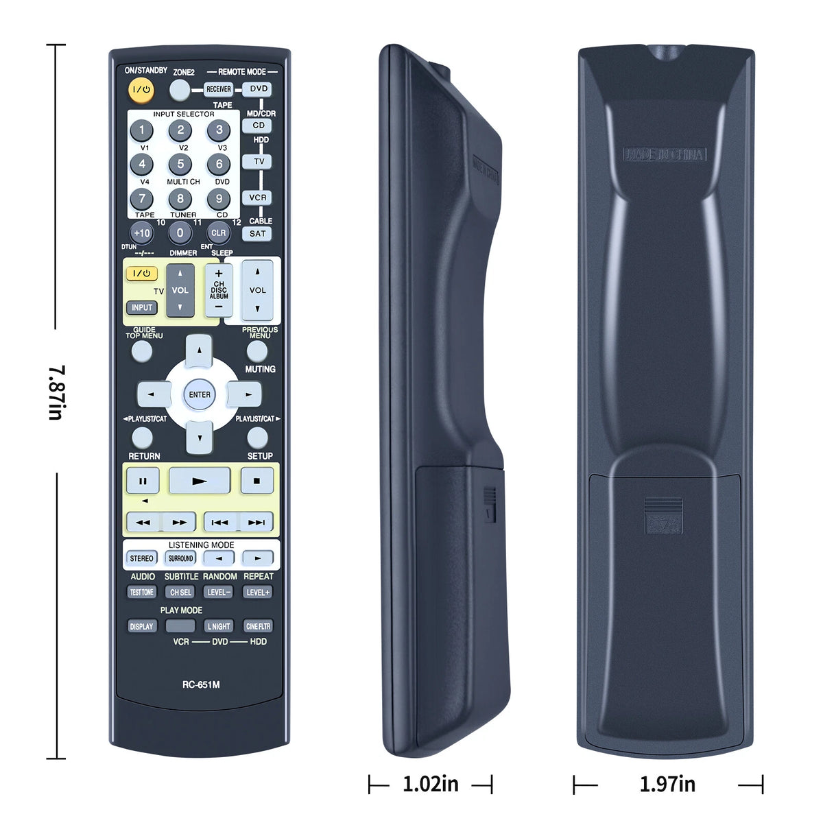 RC-651M Remote Control For Onkyo Receiver HT-L970 TX-SR573S TX-SR603XS