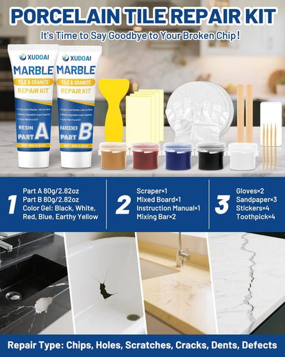 Marble and Granite Repair Kit (Color Match), 160g/5.64oz Quartz Color Match