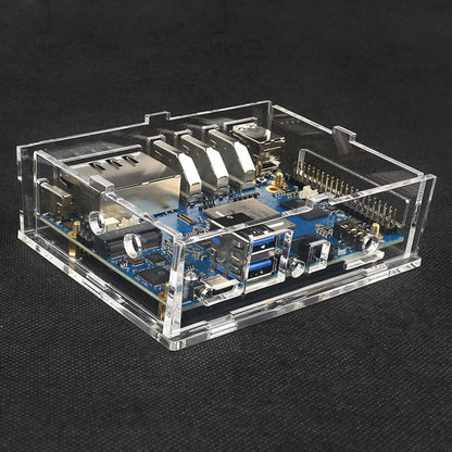 Acrylic Transparent Enclosure Case House W/ Cooling Fan For Orange Pi 5 Plus j