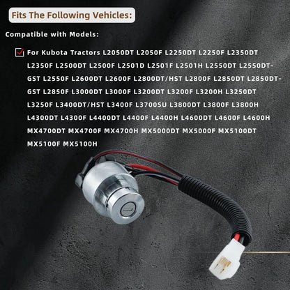 TC020-31820 Ignition Switch Replacement for Kubota Tractor Models L2050DT L2250F