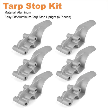 6PCS Easy-Off Aluminum Tarp Stop Upright, Direct Replacement For Shurco 1705775