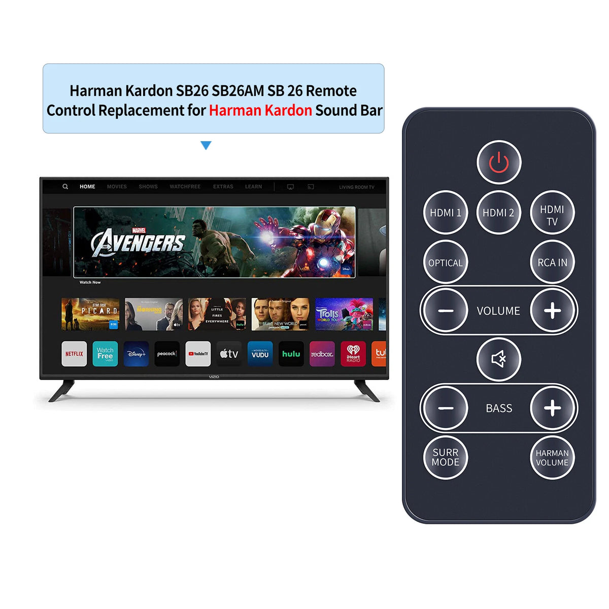 Remote Control For Harman Kardon Advanced Bluetooth Soundbar SB26 SB26AM