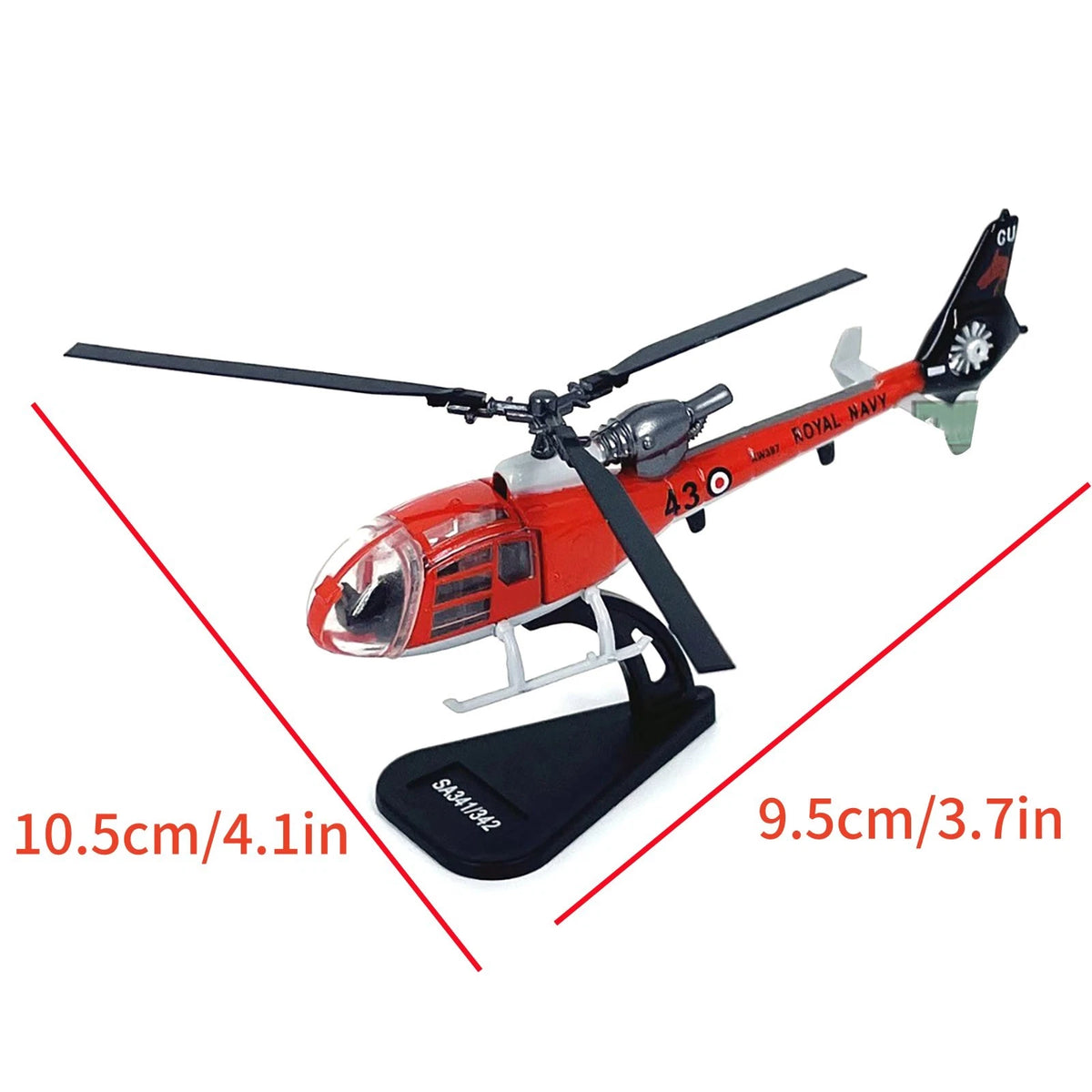 1:100 Diecast Alloy For Aerospatiale Gazelle SA341/342 Helicopter Model Toy
