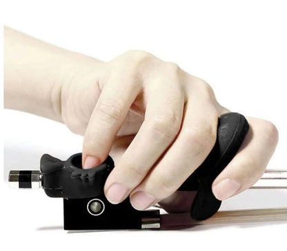 Jiayouy Violin Bow Grip Partner Frog Thumb Stabilizer and Fish Pinky black