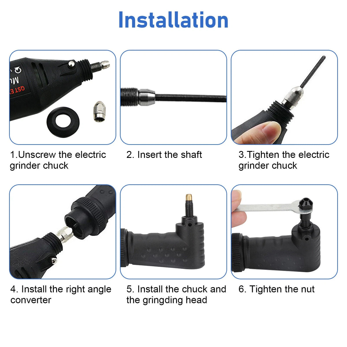 90 Degree Converter Adapter Rotary Tool Attachment Part For Dremel Accessories