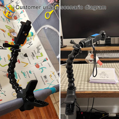 Suptig Phone Holder Desk Gooseneck Mount, Cell 3.5 x 4.8 x 8.26 inches, Black
