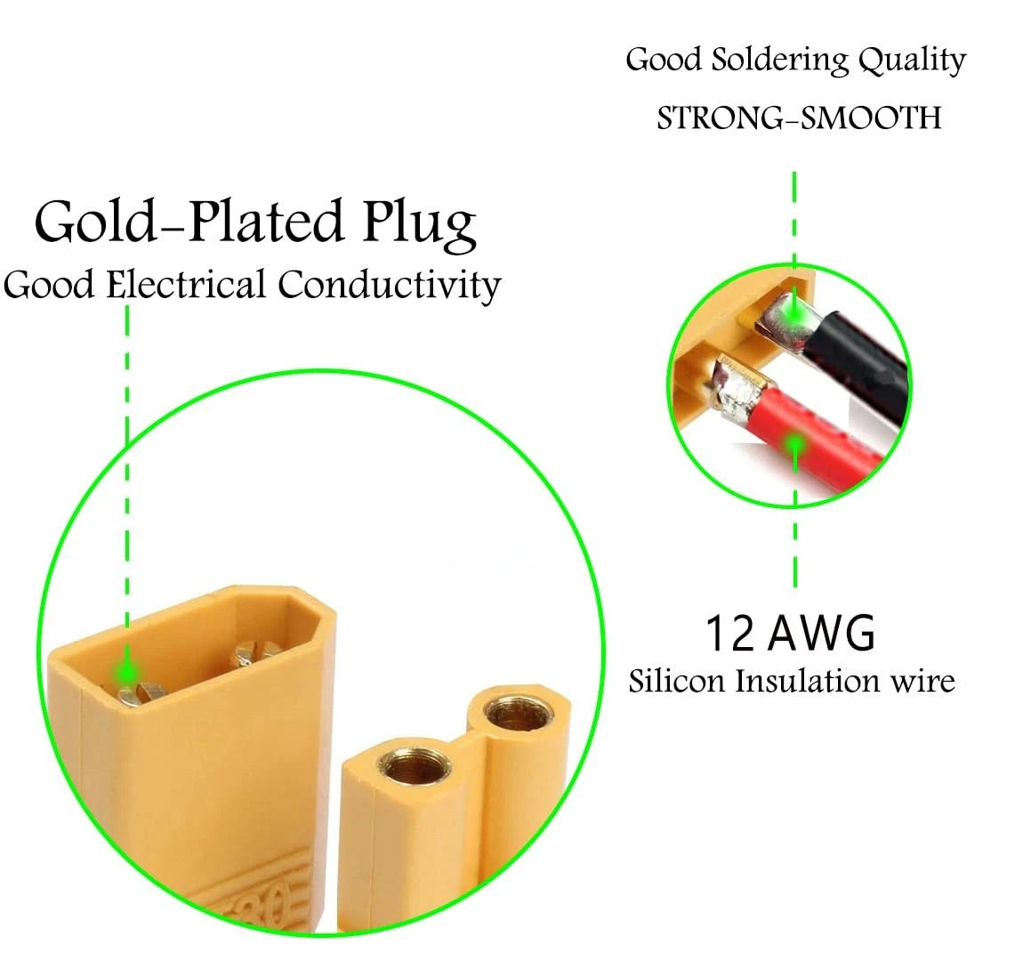ZHOFONET 3 Pairs XT60 Plug Female and Male Connector,XT60 12AWG