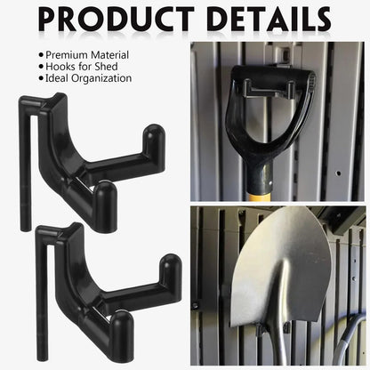 Geelin 8 Pcs Tool Hooks Compatible with Plastic Shed Hanger Wall Black