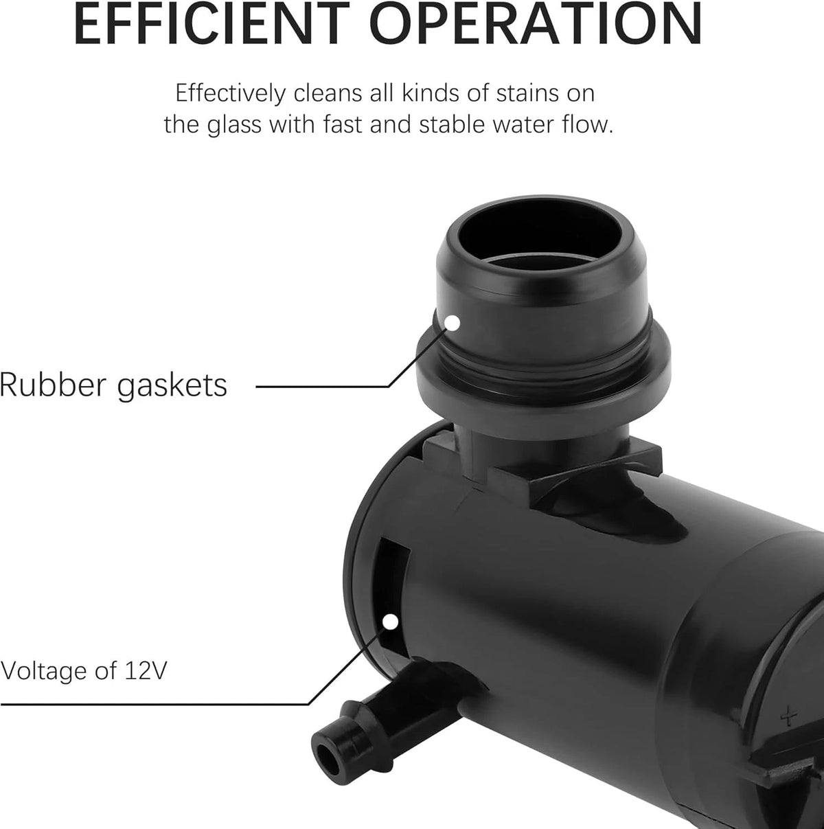 Windshield Washer Pump with Rubber Grommet,Windshield Fluid Pump...