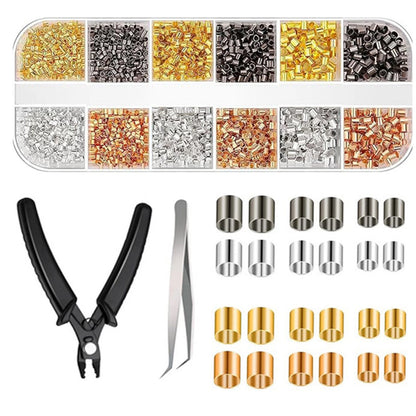 2200PCS  Plated Copper Crimping Beads Accessories For DIY Jewelry Making