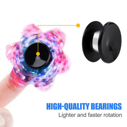 NiArt Fidget Spinner Toy DIY 24 Black Cap Bearings, Bearings Only