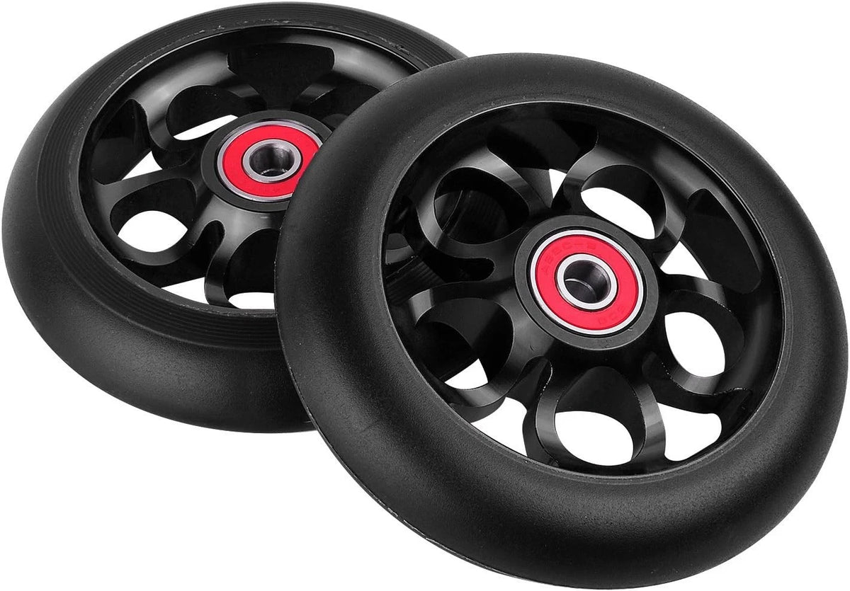 2pcs Replacement 100mm Pro Scooter Wheels with Abec 9 Bearings 100mm, A-Black