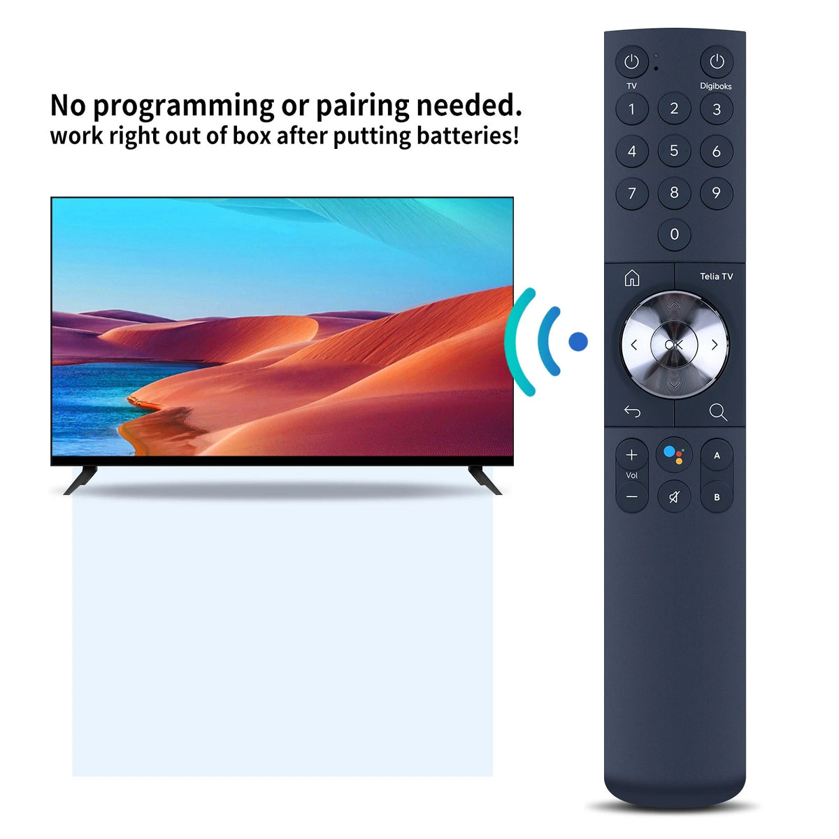 Replacement Remote Control For telia ruwdo IPTV Set-Top HDTV TV Box A B Button