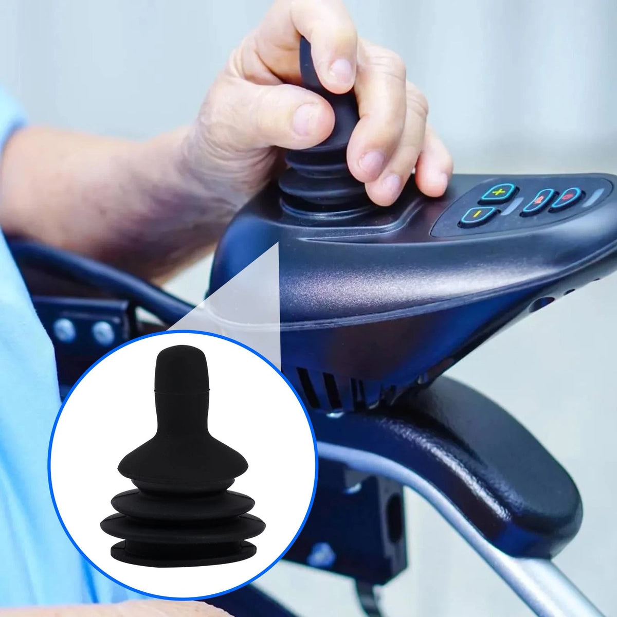 4 Pcs Wheelchair Joystick Button Cap Controller Knob and Black