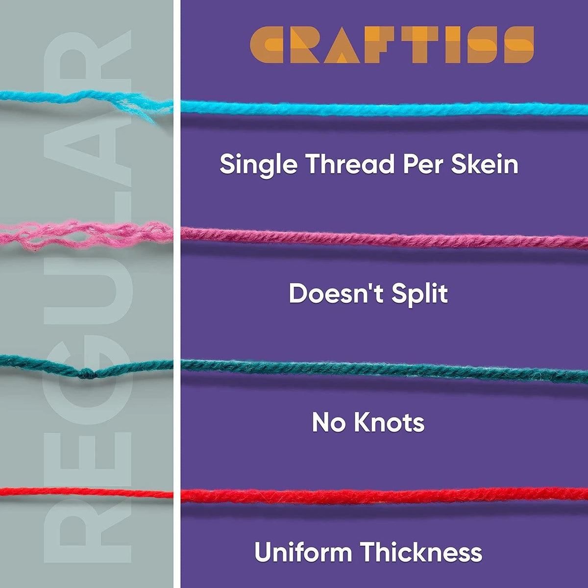 CRAFTISS 30 of 20g/0.7Oz Acrylic Yarn Mini Skeins - 1300 30x20g, Multicolor