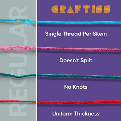 CRAFTISS 30 of 20g/0.7Oz Acrylic Yarn Mini Skeins - 1300 30x20g, Multicolor