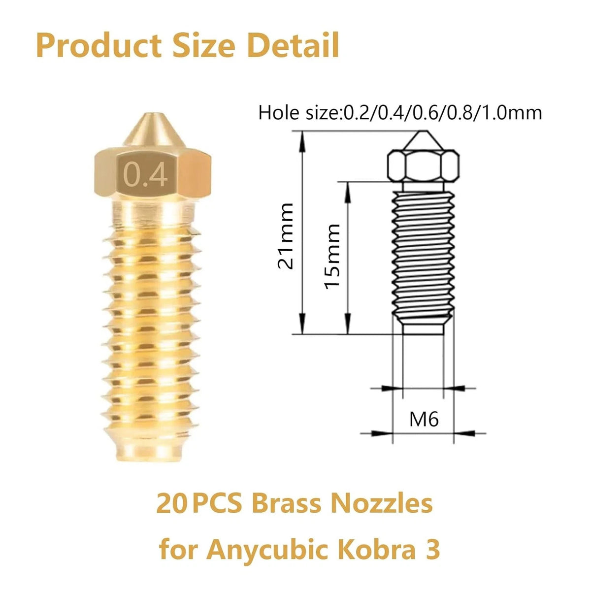 5PCS Nozzles and Silicone Socks for Anycubic Kobra 3/Kobra S1, 3D Printer...