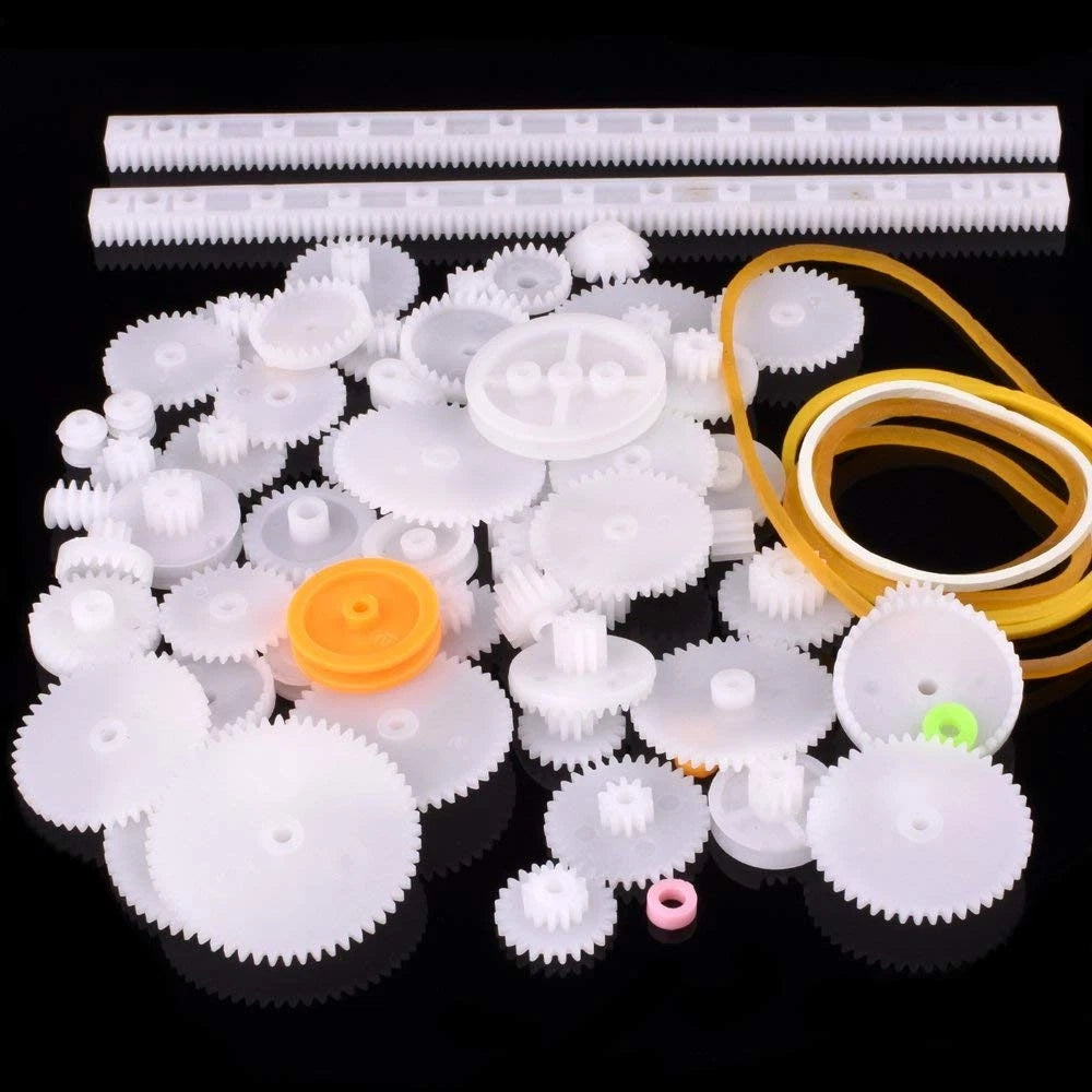 AUKUYEE Plastic Gear Set, 75Pcs Single Double Reduction Worm 75pcs