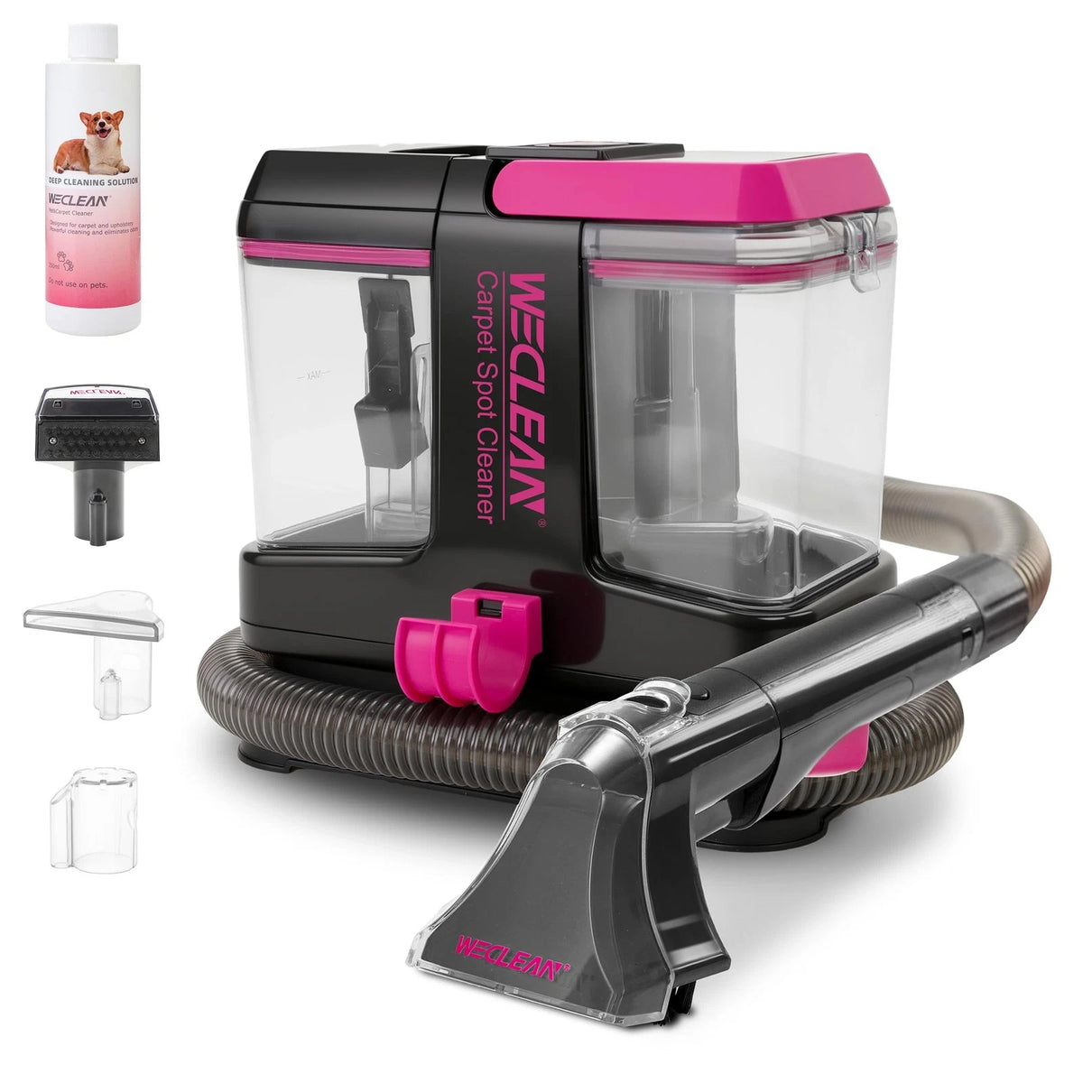 WECLEAN C5 Portable Carpet Cleaner Upholstery Deep Standard, Black pink