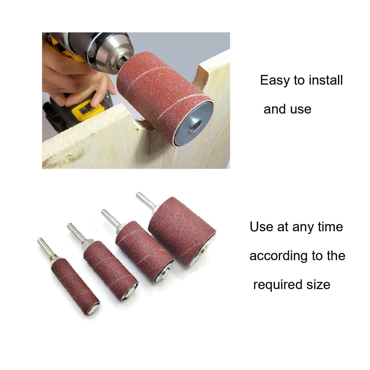 HANPINYUAN 20 Packs Sanding Drum Kit and Sleeves Set for Drill or Drill...