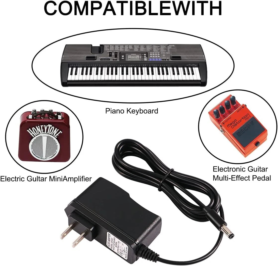 9V AC Power Supply Adapter for Boss PSA-120S Guitar Distortion Effects black