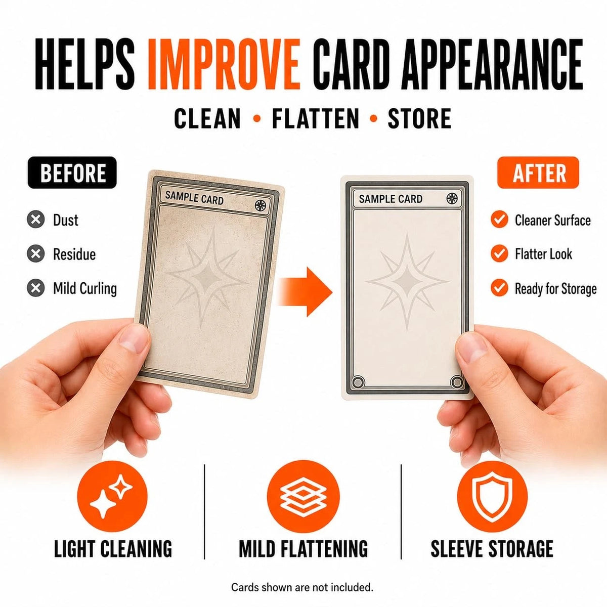 Nopesvt 245 PCS Trading Card Cleaning Kit,Sports Care Flattening Medium