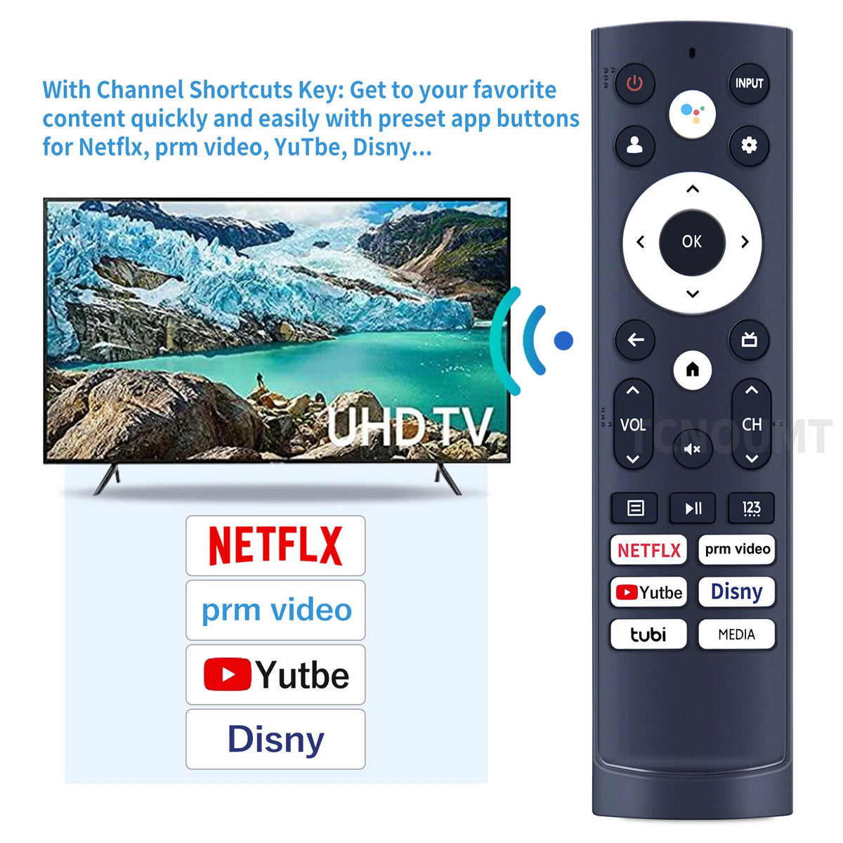ERF3W90H Voice Remote Control For Hisense TV 55A6H 75A65H 65U7G 50A6H 50A65H