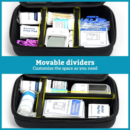 ProCase Diabetic Supplies Hard Large Storage Case(10.5" x 8.5" x 2.8"), Black