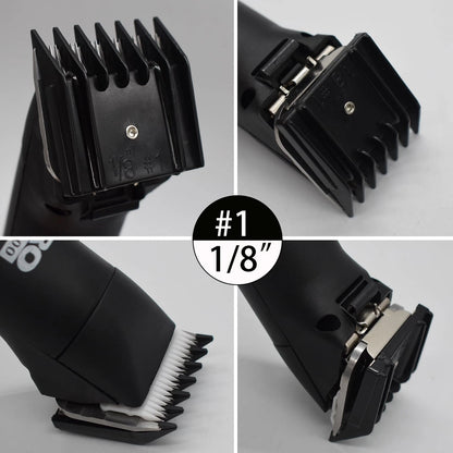 4 Pieces Professional A5-Style Animal Clipper Attachment Guard Guide Black