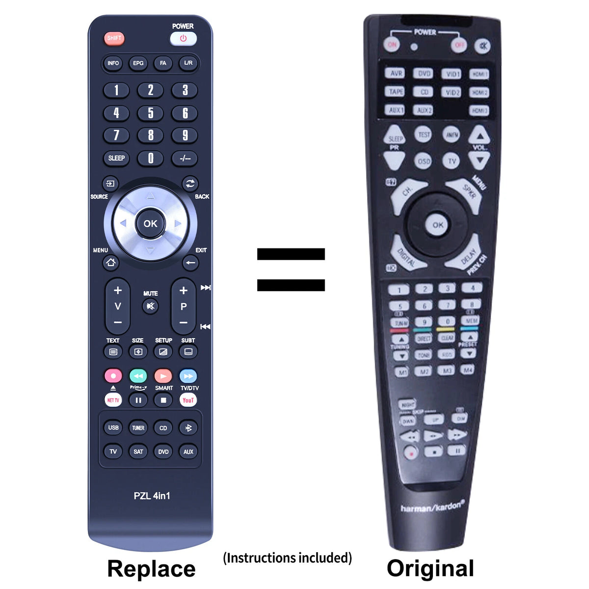 Replacement Remote Control For Harman Kardon AVR 1565/AVR 1566 AV Receiver