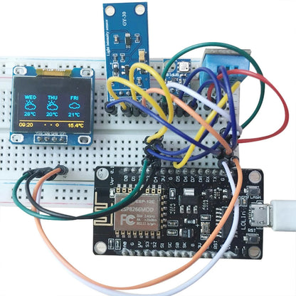 ESP8266 Weather Station Kit Temperature Humidity LCD Display Component Kit