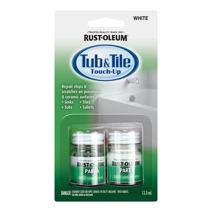 Rust-Oleum 244166 Tub And Tile 2-Part Touch Up Paint, White Pack of 1,